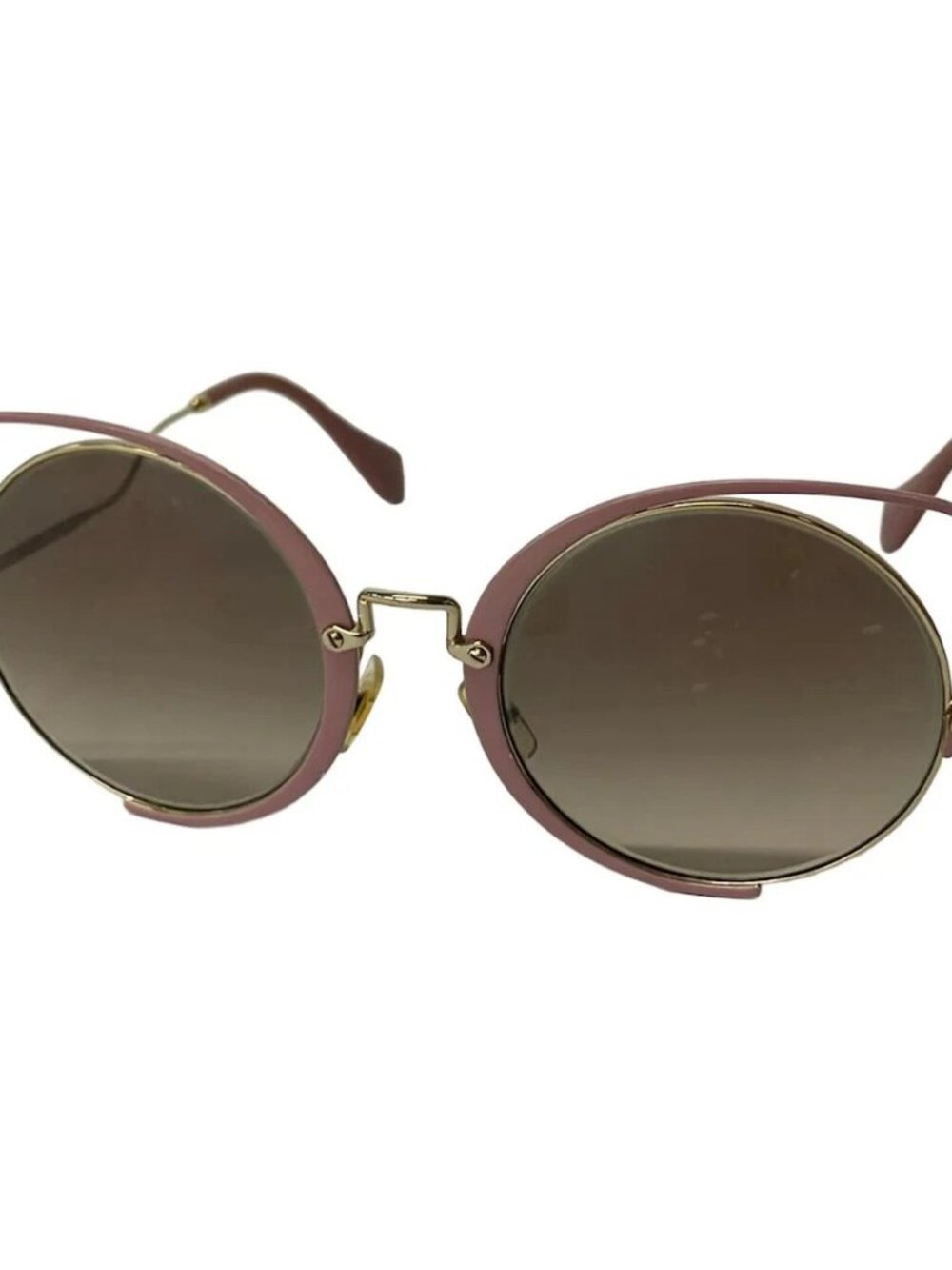 miu miu SMU51T Dark Brown Pink Gold Plastic Hardware Sunglasses